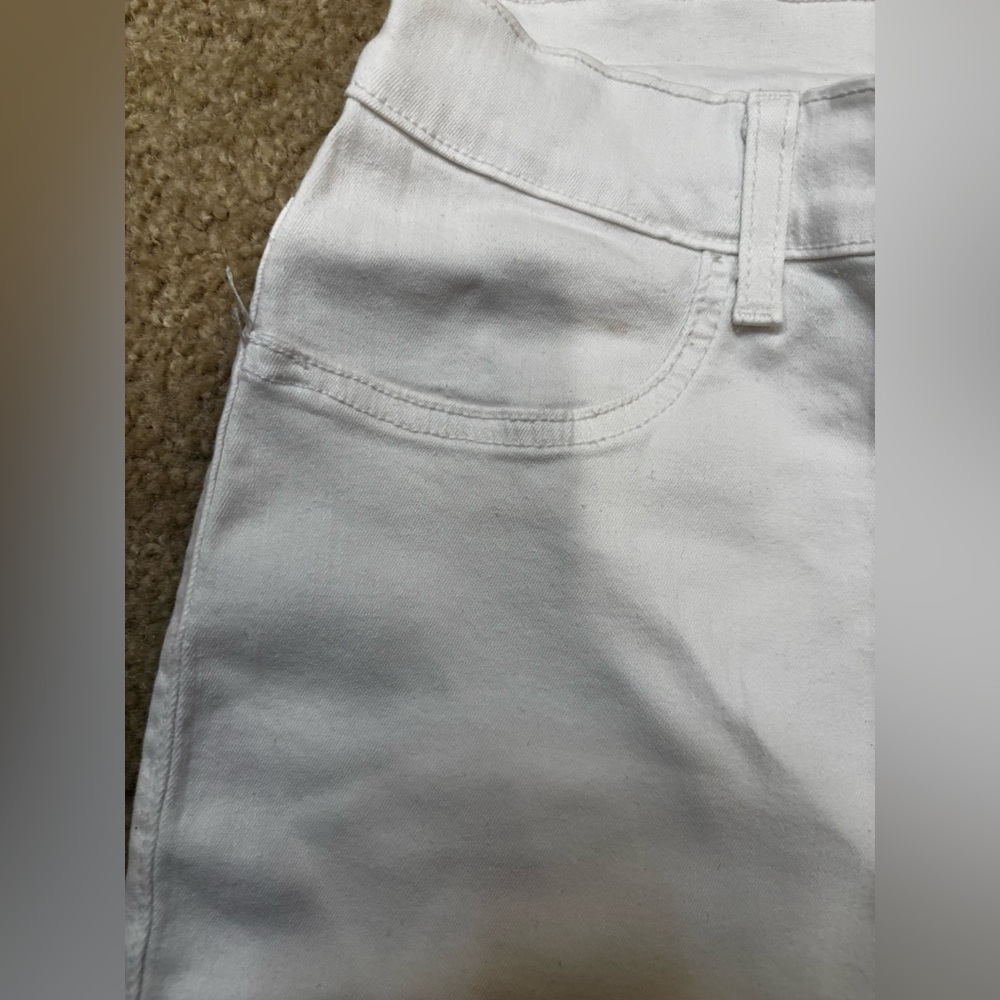 Vibrant M.I.U Plus 2X Women’s White Distressed Knee High Waisted Skinny Jeans - Picture 11 of 14